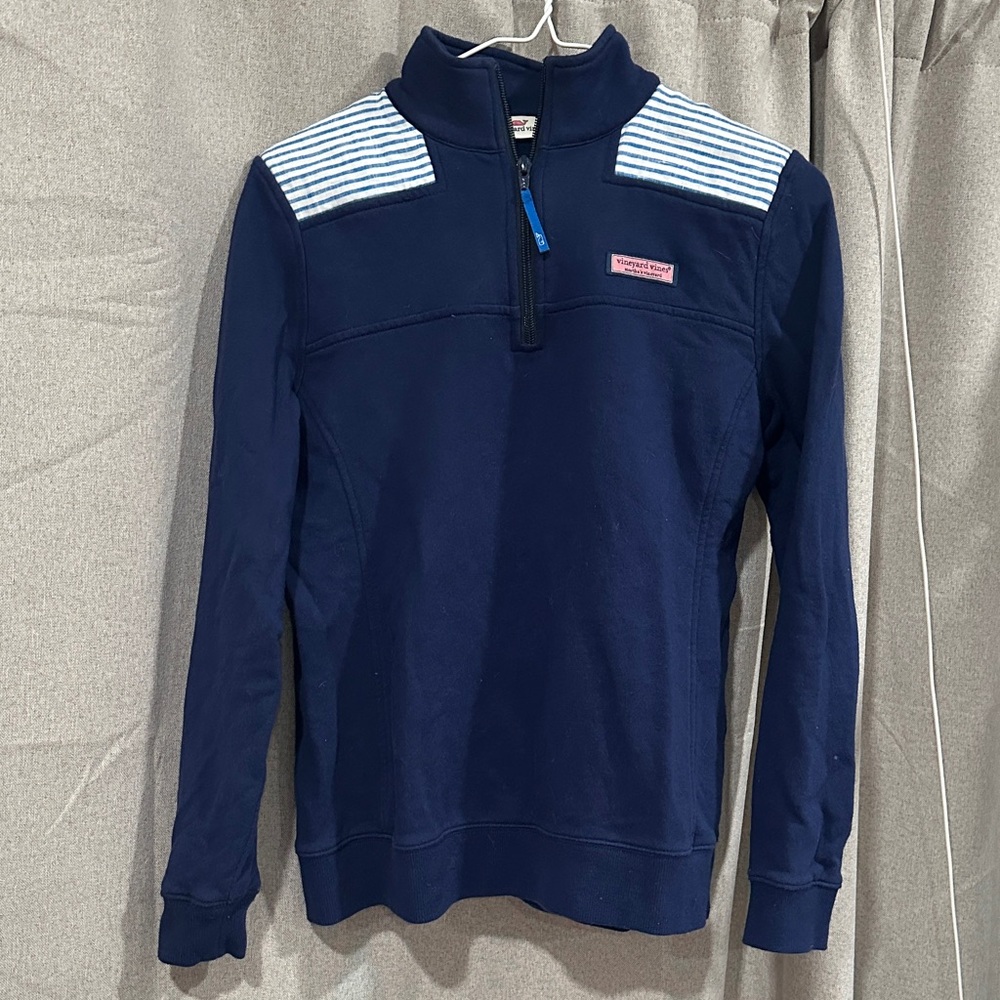 Vineyard Vines Navy and White Women's Sweater